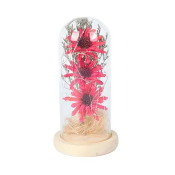 2021 Gorący styl Sztuczne Prezenty na Walentynki sprzedaż Bezpośrednia z fabryki zasuszony kwiat słonecznika szklany zasuszony kwiat led ozdoba dla domu
