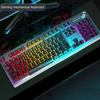 Profesjonalna Klawiatura do Gier K002 RGB Oświetla Mechaniczną Klawiaturę z Podświetleniem ABS 104 Klawiszy Mechanicznej Klawiatury Przewodowej PC dla Graczy