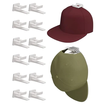 Samoprzylepna wieszak na kapelusze, Haki do wyświetlania na ścianie i Drzwi (12 szt.), Uchwyt baseball czapki, Szafa i Organizer do Przechowywania