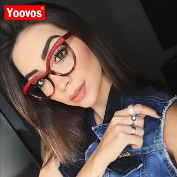 Yoovos Punkty Cateye Damskie 2021 Luksusowe Okulary W Oprawie Damskie Retro Oprawki Okularowe Dla Kobiet Rocznika Lustrzane Lentes De Hombre