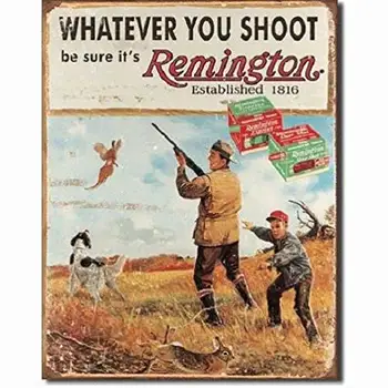 Kalynvi Remington Co By nie Zdejmowali Myśliwski Karabin Czyszczenia Retro Vintage Wygląd, Metalowa Blaszany Szyld 8x12 cm Nowa