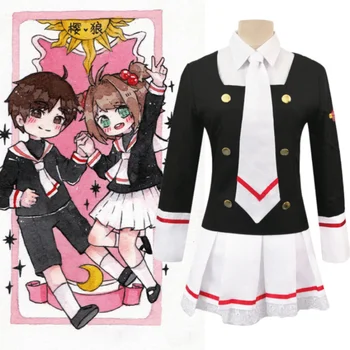 Anime card Captor Sakura КИМОТО Sakura Косплэй kostiumy college styl JK Równomierne Spódnica Zestaw mundurki szkolne