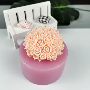 3D Różowe Kwiaty Forma Silikonowa Forma na Tort Czekoladowy Świeca Mydło Formy DIY Aromaterapia Dekoracje do domu Rzemieślnicze Narzędzia